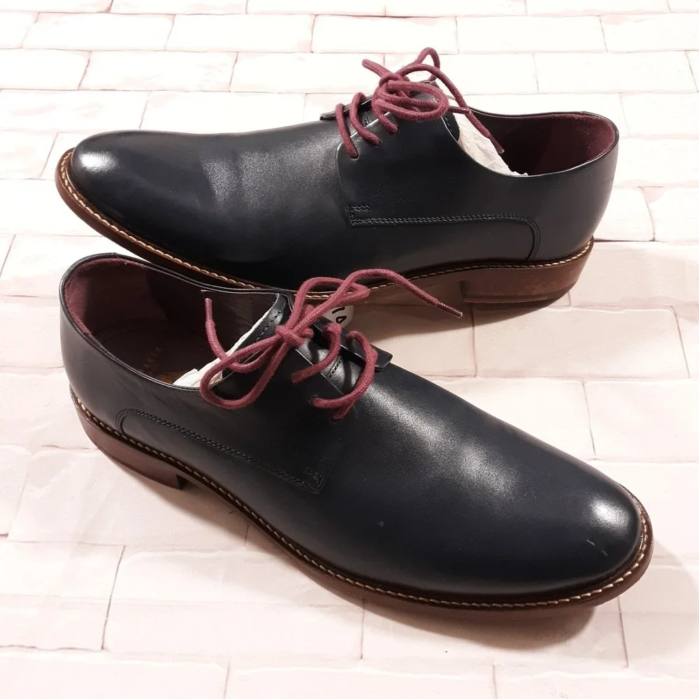 Ted‎ Baker London Oxford Leather Dress Shoes Mens Size US 10 Blue